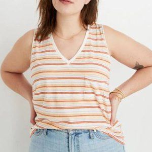 Madewell Whisper Cotton V-Neck Pocket Tank